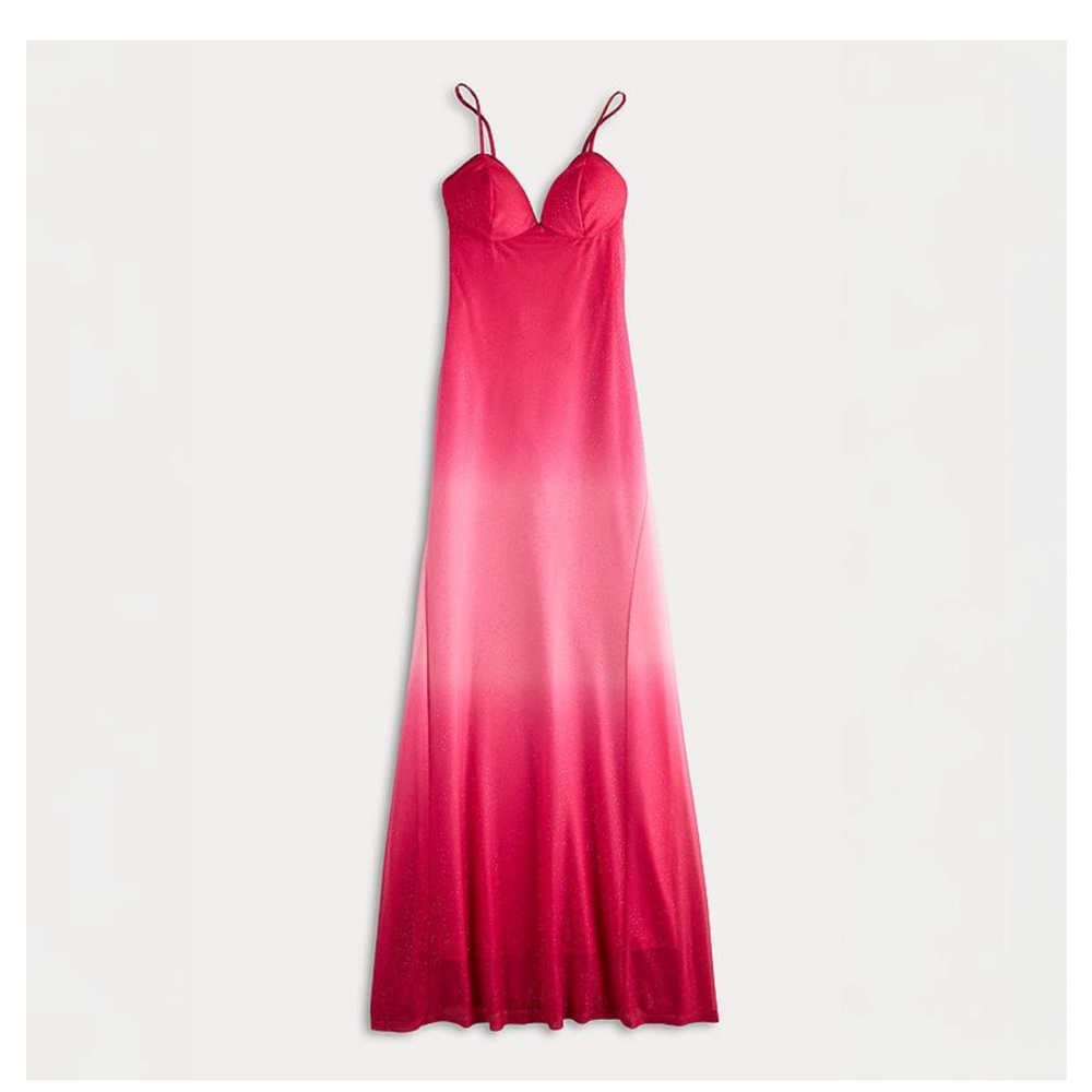 Elegant Pink Ombre Chemise prom bridesmaid full length gown sz 17/18 junior